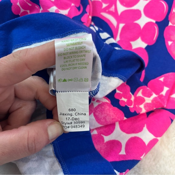 Lilly Pulitzer Off Shoulder Laurana Dress Sz XS Ikat Blue Mocean Engineered - Picture 9 of 12